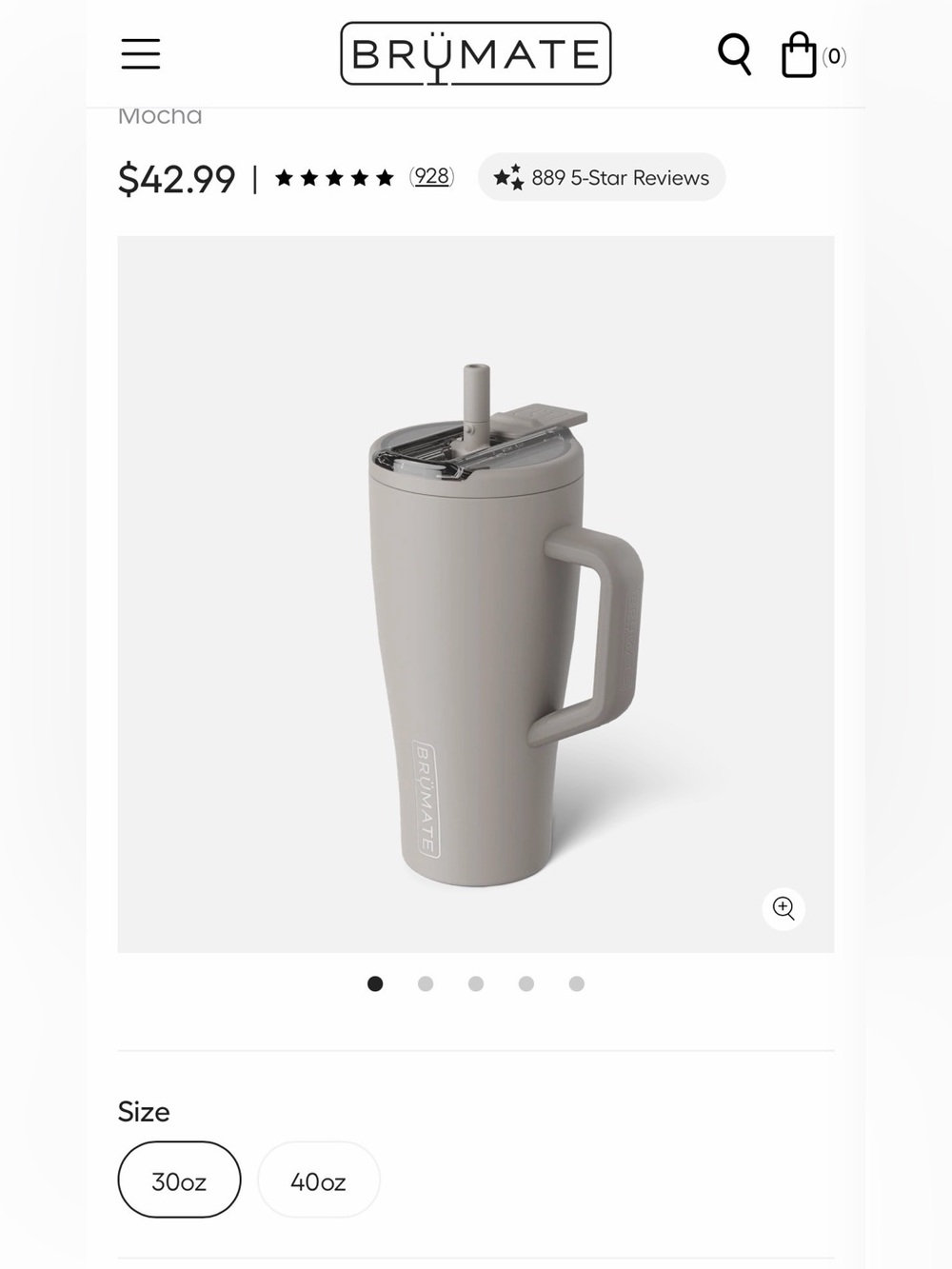 BrüMate Mocha Travel Tumbler with Handle - Mocha